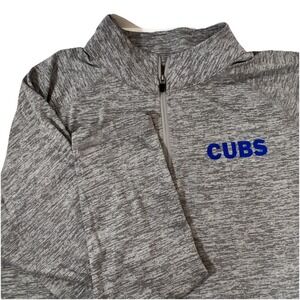 Chicago Cubs MLB  Gray Long Sleeve 1/4 Zip Stretch Top‎ Size Large